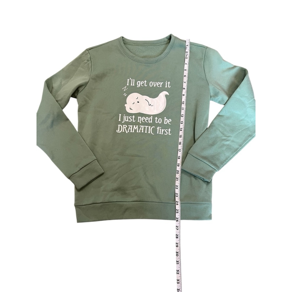 Women's SHEIN Green Ghost Graphic Sweatshirt M - Picture 7 of 9
